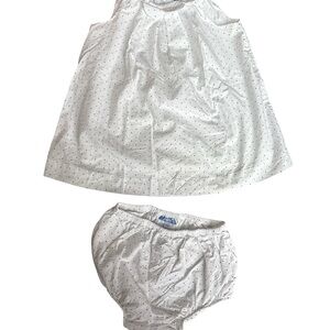 Jacadi White Top with Black Polka Dot Bloomers